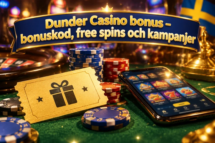 Dunder Casino bonus - bonuskod, free spins och kampanjer